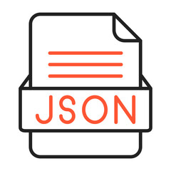 JSON File Format Vector Icon Design
