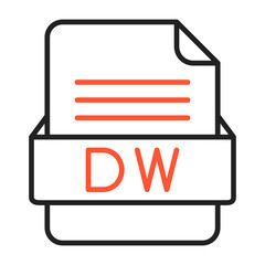 DW File Format Vector Icon Design