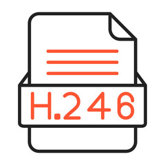 H.264 File Format Vector Icon Design