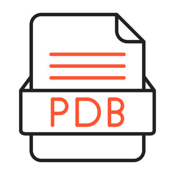 PDB File Format Vector Icon Design