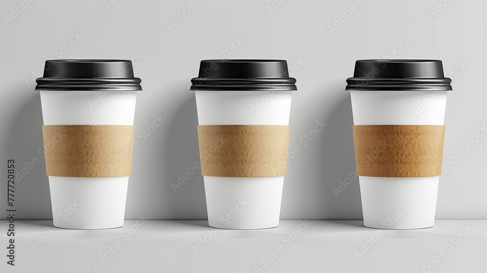 Poster template for a blank paper cup in vector format.