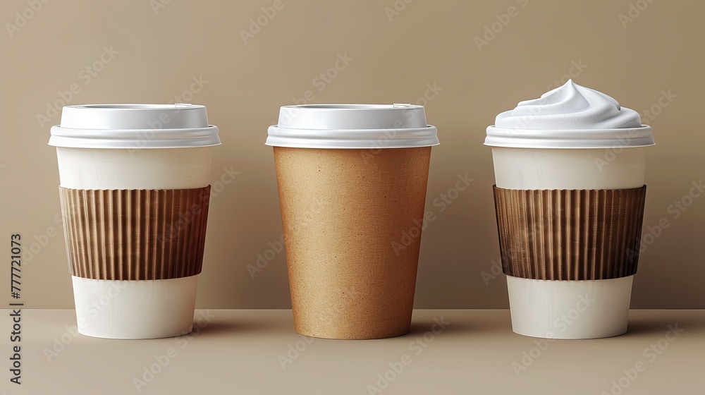 Poster template for a blank paper cup in vector format.