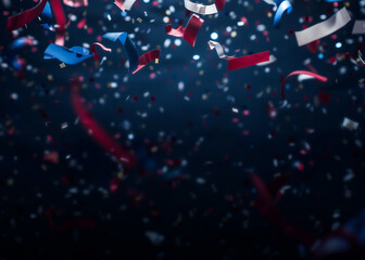 American colors confetti background, with room for copy 