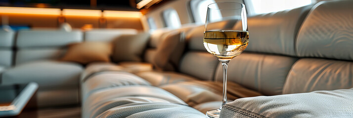 A Toast Above the Clouds: Luxury and Service in the Sky, Featuring Fine Dining and Premium Beverages in an Airplanes First Class