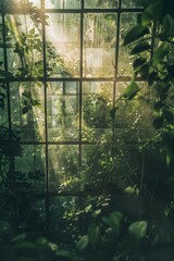 greenhouse with seedlings of herbs and vegetables Generative AI