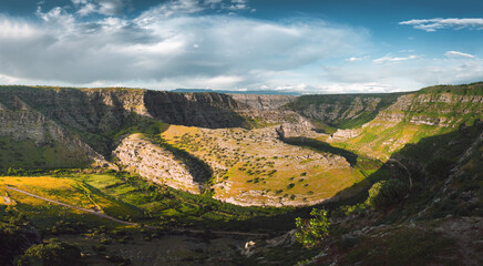 undiscovered canyon view with natural light of the east of türkiye