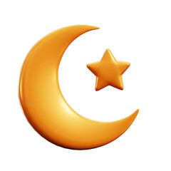 Star and Moon 3D Icon