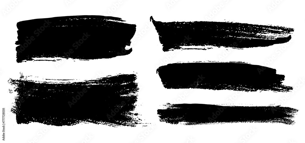 Fototapete brush strokes vector. rectangular painted objects