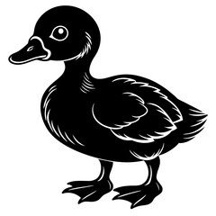 baby duck silhouette vector illustration svg file
