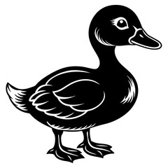 baby duck silhouette vector illustration svg file