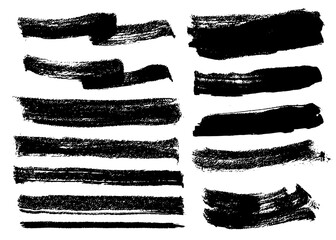 Brush strokes vector. Rectangular painted objects