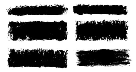 Brush strokes vector. Rectangular painted objects - 777729040