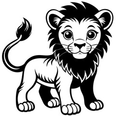 baby lion silhouette vector illustration svg file