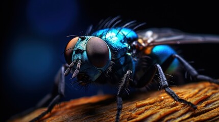 extreme close up of a fly