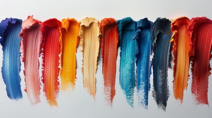 Brush strokes of colorful watercolors