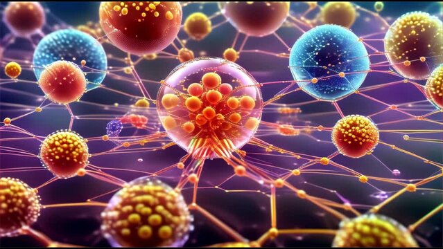 Cells, viruses, bacteria, germs background 4k generative AI 