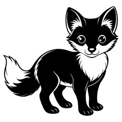 baby fox silhouette vector illustration svg file