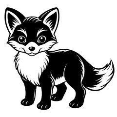 baby fox silhouette vector illustration svg file