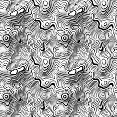 Monochrome Abstract Background With Wavy Lines
