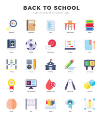Back To School Icons bundle. Flat style Icons. Vector illustration.