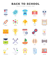 Back To School icons set. Vector illustration.