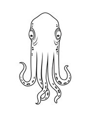Octopus Silhouette - cut out outline vector icon