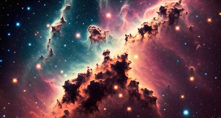Fototapeta na wymiar A stunning view of a nebula in the night sky.