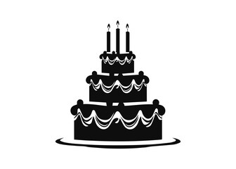 birthday cake silhouette vector illustration