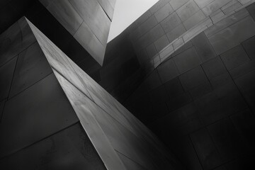 Abstract modern architecture with bold lines and a dynamic interplay of light and shadow, ideal for conceptual art.

