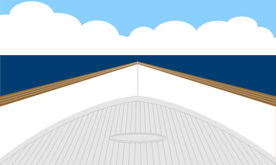 Ship Bow With Ocean Scene in Background for Banner Art, Backgrounds, Signs, Ads, Headers