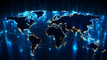 Obraz premium Abstract technology background of world map