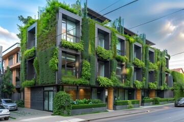 Eco-Friendly Townhome with Green Living Walls and Energy-Efficient Design