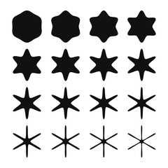 Six Point Wavy Edge Star Shapes