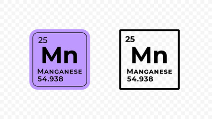 Manganese, chemical element of the periodic table vector design