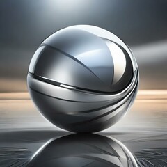 A shiny, round silver ball