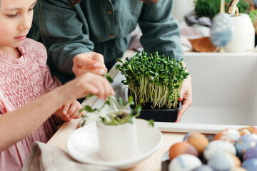 Family at home together.