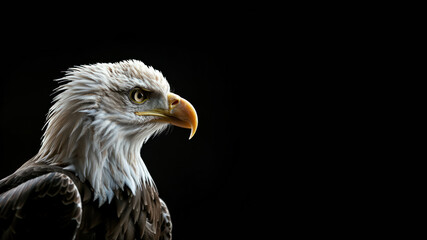 Obraz premium Eagle head with sharp eyes is scouting for prey