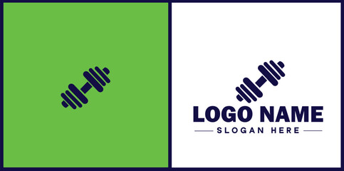 Dumbbell fitness Gym weights exercising athletic bodybuilding sports logo icon vector for business silhouette Dumbbell logo template