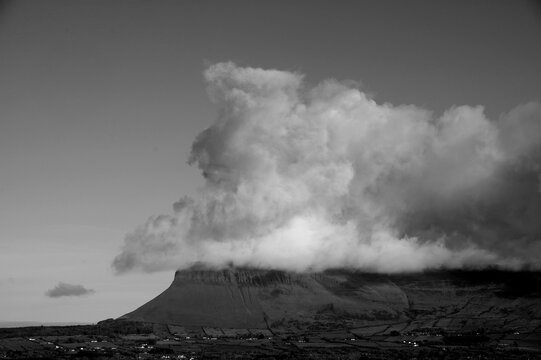 Benbulben mountain, Sligo, Ireland with Cumulonimbus Cloud Formation