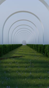 3D Arch Wall Corridor