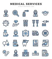 MEDICAL SERVICES web icons in Two Color style.
