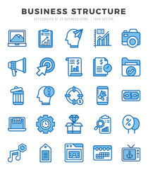 Business Structure. Two Color icons Pack. vector illustration.