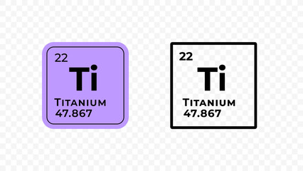  Titanium, chemical element of the periodic table vector design