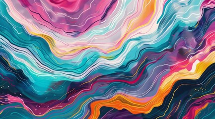 Fototapeta premium Vibrant and colorful abstract background with textured lines in pink, blue, purple, yellow, green, orange, teal, red, white, black, and grey colors Generative AI