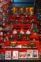 Japan Travel. Hanging decorations (Tsurushi Kazari) are displayed every March during the Doll's Festival to pray for the growth of girls.
