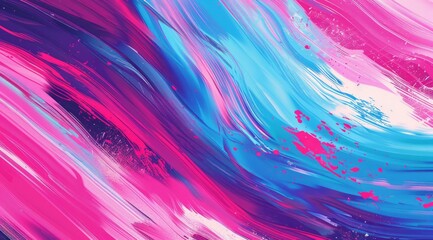 Fototapeta na wymiar A digital art piece featuring an abstract background with colorful, textured strokes in pink and blue hues Generative AI
