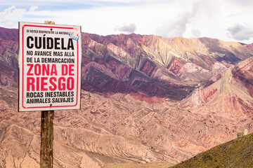 multicolored mountains located in the town of Humahuaca, Argentina