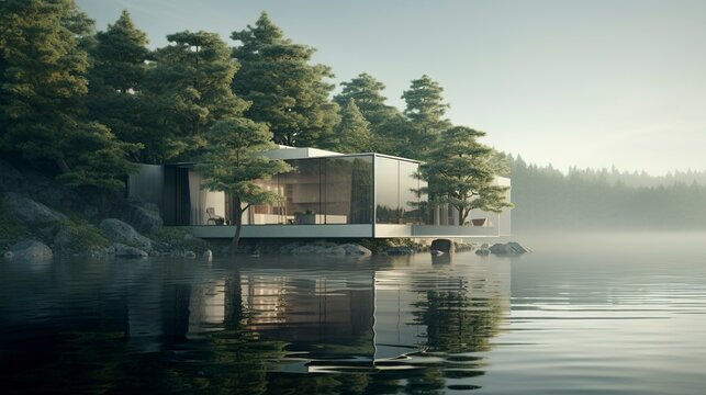 A photo of a Minimal Floating House