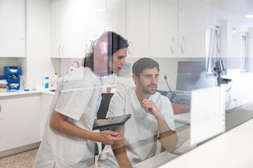 Staff Of Hospital Working With computer