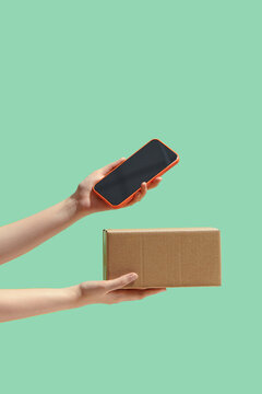 Online shopping and delivery by smartphone.